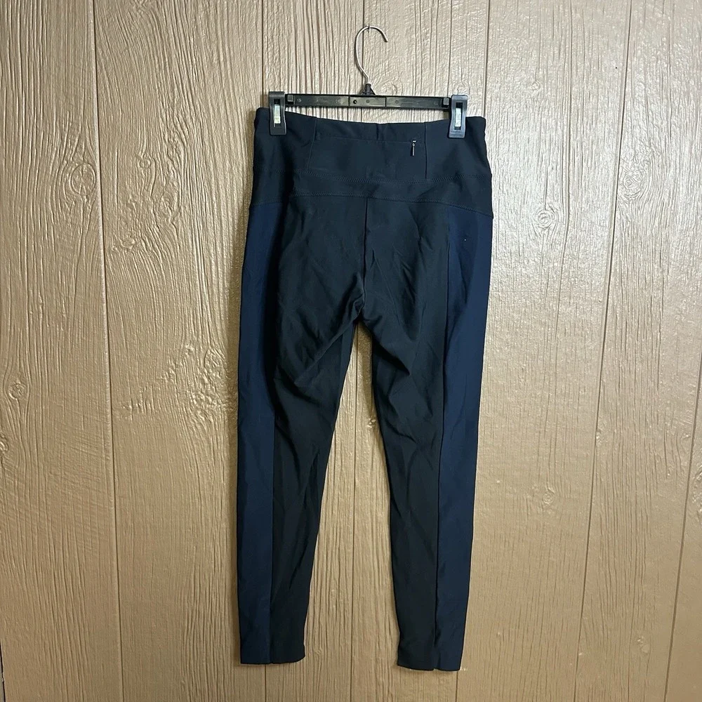 Athleta Stellar Tight Leggings Women's Sz S Two Tone Black Navy Blue Activewear